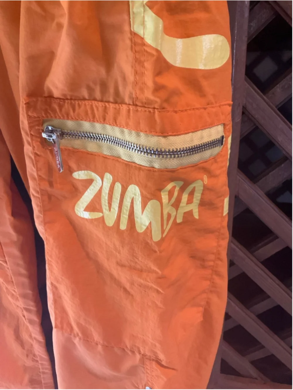 Zumba Wear Orange Cargo Dance Jogger Pants Women’s Medium Adjustable Hem